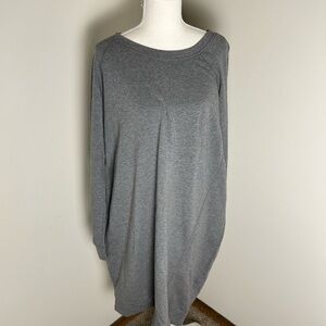 Torrid Gray Long Sleeve Raglan Knit Midi Dress Size 1